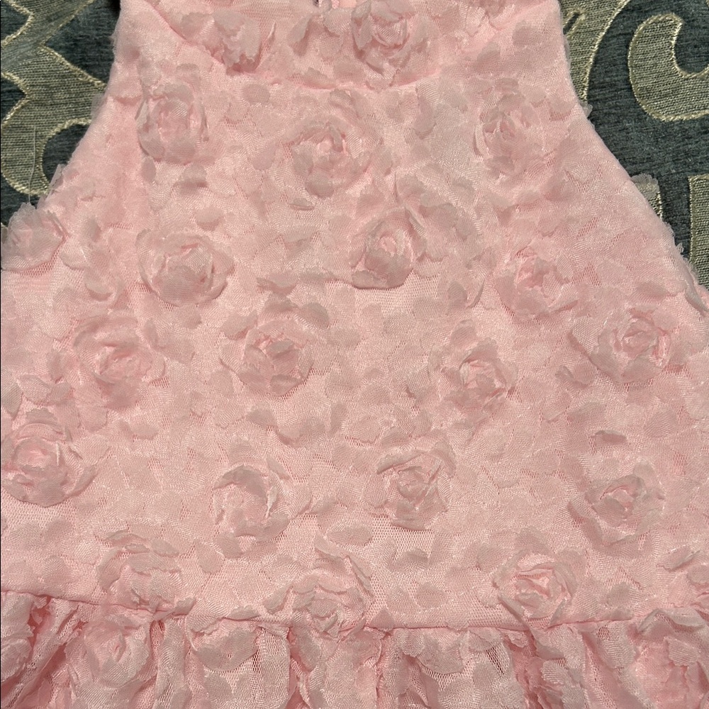 Rare Editions Pink Textured Kids Dress - Picture 4 of 5